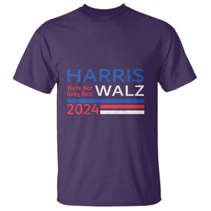 Harris Walz T Shirt We're Not Going Back 2024 Kamala For President TS11 Purple Print Your Wear