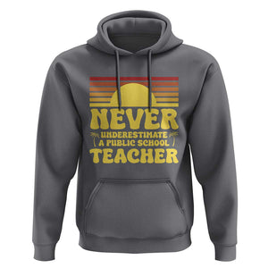 Harris Walz Hoodie Never Underestimate A Public School Teacher Sunshine Coconut Tree TS11 Charcoal Print Your Wear
