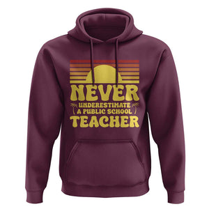 Harris Walz Hoodie Never Underestimate A Public School Teacher Sunshine Coconut Tree TS11 Maroon Print Your Wear