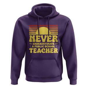 Harris Walz Hoodie Never Underestimate A Public School Teacher Sunshine Coconut Tree TS11 Purple Print Your Wear