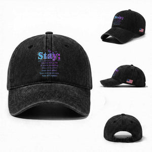 Suicide Prevention Awareness Washed Cotton Baseball Cap Stay You Can Talk To Me Your Story Is Not Over Your Life Matters Semicolon