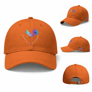 Suicide Prevention Awareness Baseball Cap He Will Always On My Mind Forever In My Heart Dragonfly Flower