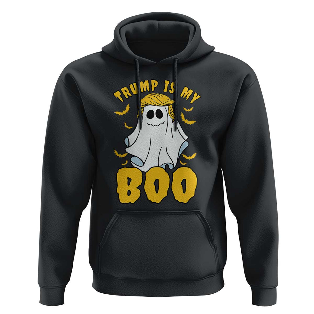 Funny Trump Supporter 2024 Hoodie Trump Is My Boo Halloween Ghost Bat Blond Hair TS11 Black Print Your Wear