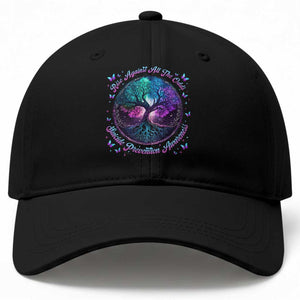 Suicide Prevention Awareness Baseball Cap Rise Against All The Odds Teal And Purple Tree Butterfly