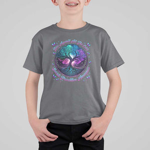 Suicide Prevention Awareness T Shirt For Kid Rise Against All The Odds Teal And Purple Tree Butterfly TS11 Charcoal Print Your Wear
