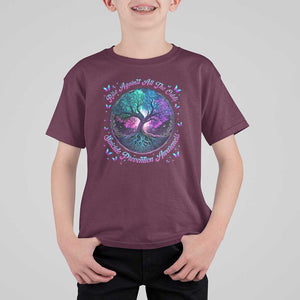 Suicide Prevention Awareness T Shirt For Kid Rise Against All The Odds Teal And Purple Tree Butterfly TS11 Maroon Print Your Wear