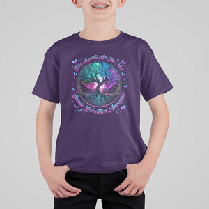Suicide Prevention Awareness T Shirt For Kid Rise Against All The Odds Teal And Purple Tree Butterfly TS11 Purple Print Your Wear