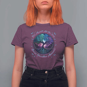 Suicide Prevention Awareness T Shirt For Women Rise Against All The Odds Teal And Purple Tree Butterfly TS11 Maroon Print Your Wear