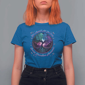 Suicide Prevention Awareness T Shirt For Women Rise Against All The Odds Teal And Purple Tree Butterfly TS11 Royal Blue Print Your Wear