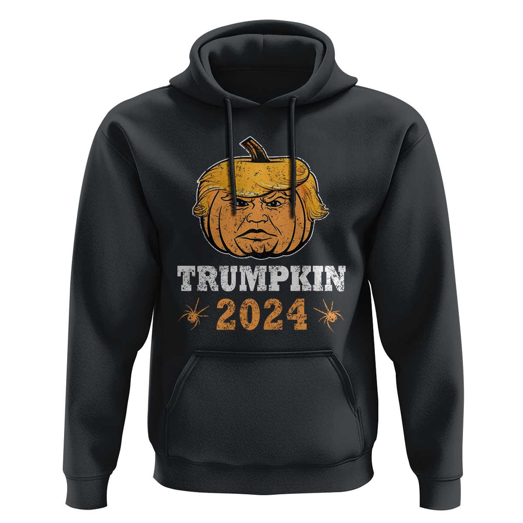 Funny Trump Halloween Hoodie Trumpkin 2024 Vintage Pumpkin Spider TS11 Black Print Your Wear