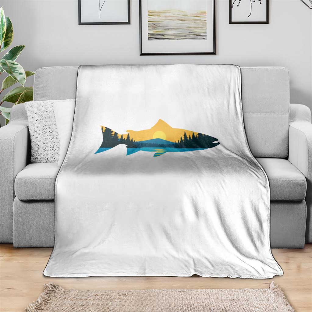 Trout Fly Fishing Outdoor Forest Mountain Nature Wildlife Fisherman Throw Blanket TS11 Print Your Wear