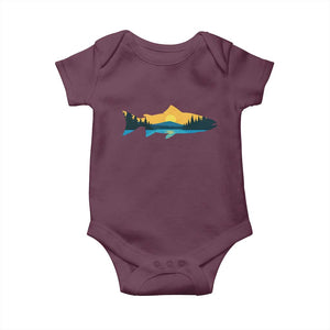 Trout Fly Fishing Outdoor Forest Mountain Nature Wildlife Fisherman Baby Onesie TS11 Maroon Print Your Wear