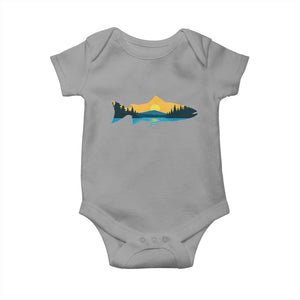 Trout Fly Fishing Outdoor Forest Mountain Nature Wildlife Fisherman Baby Onesie TS11 Sport Gray Print Your Wear