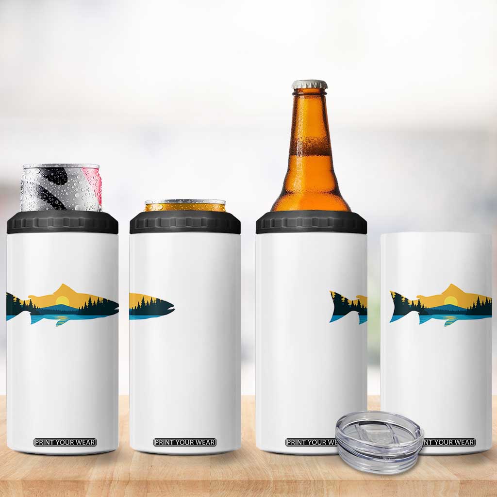 Trout Fly Fishing Outdoor Forest Mountain Nature Wildlife Fisherman 4 in 1 Can Cooler Tumbler TS11 Print Your Wear