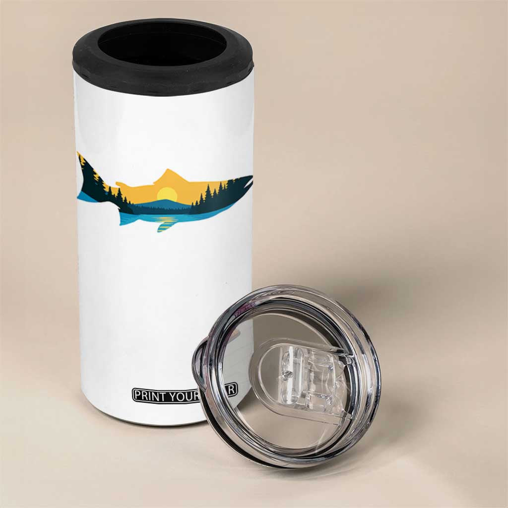 Trout Fly Fishing Outdoor Forest Mountain Nature Wildlife Fisherman 4 in 1 Can Cooler Tumbler TS11 Print Your Wear