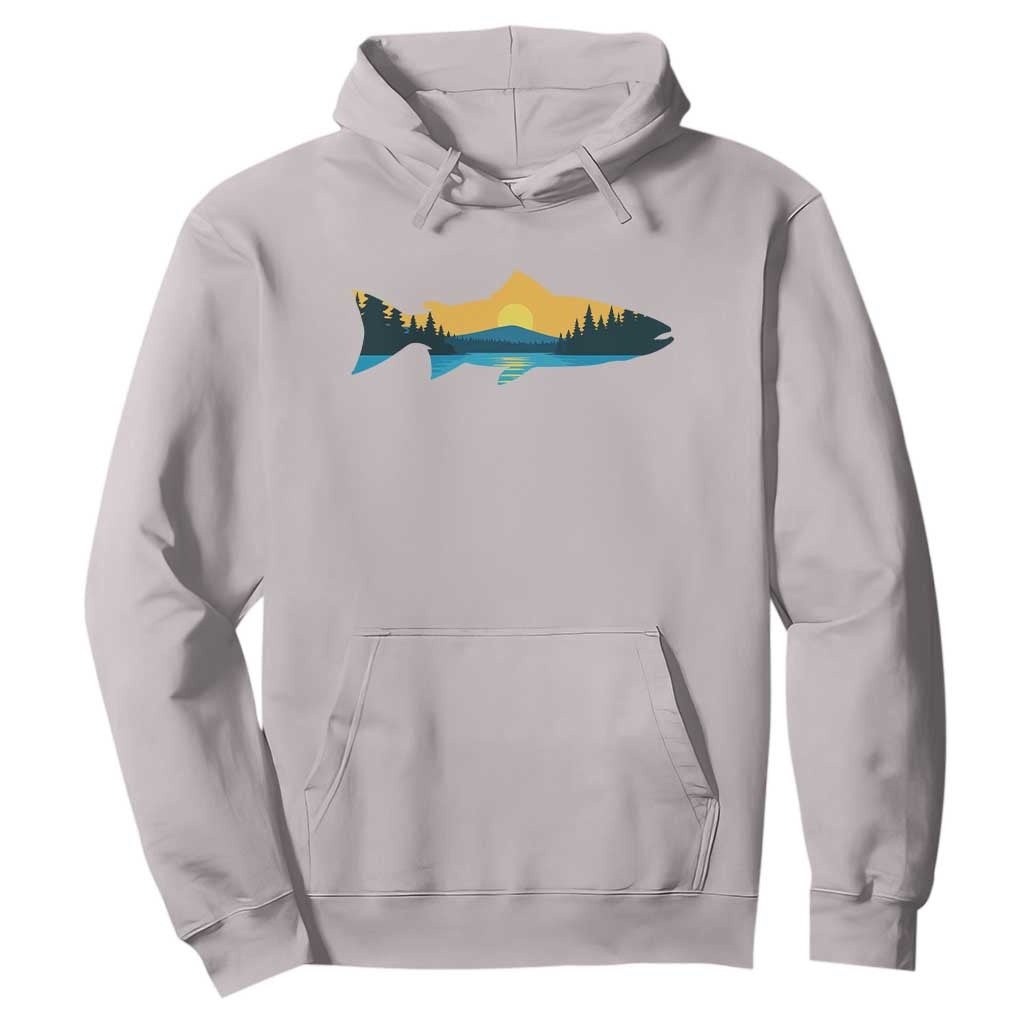 Trout Fly Fishing Outdoor Forest Mountain Nature Wildlife Fisherman Hoodie TS11 Ice Gray Print Your Wear