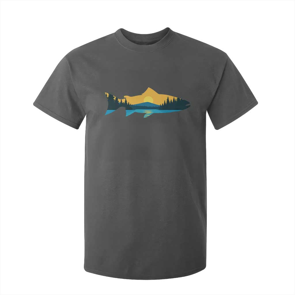 Trout Fly Fishing Outdoor Forest Mountain Nature Wildlife Fisherman T Shirt For Kid TS11 Dark Heather Print Your Wear
