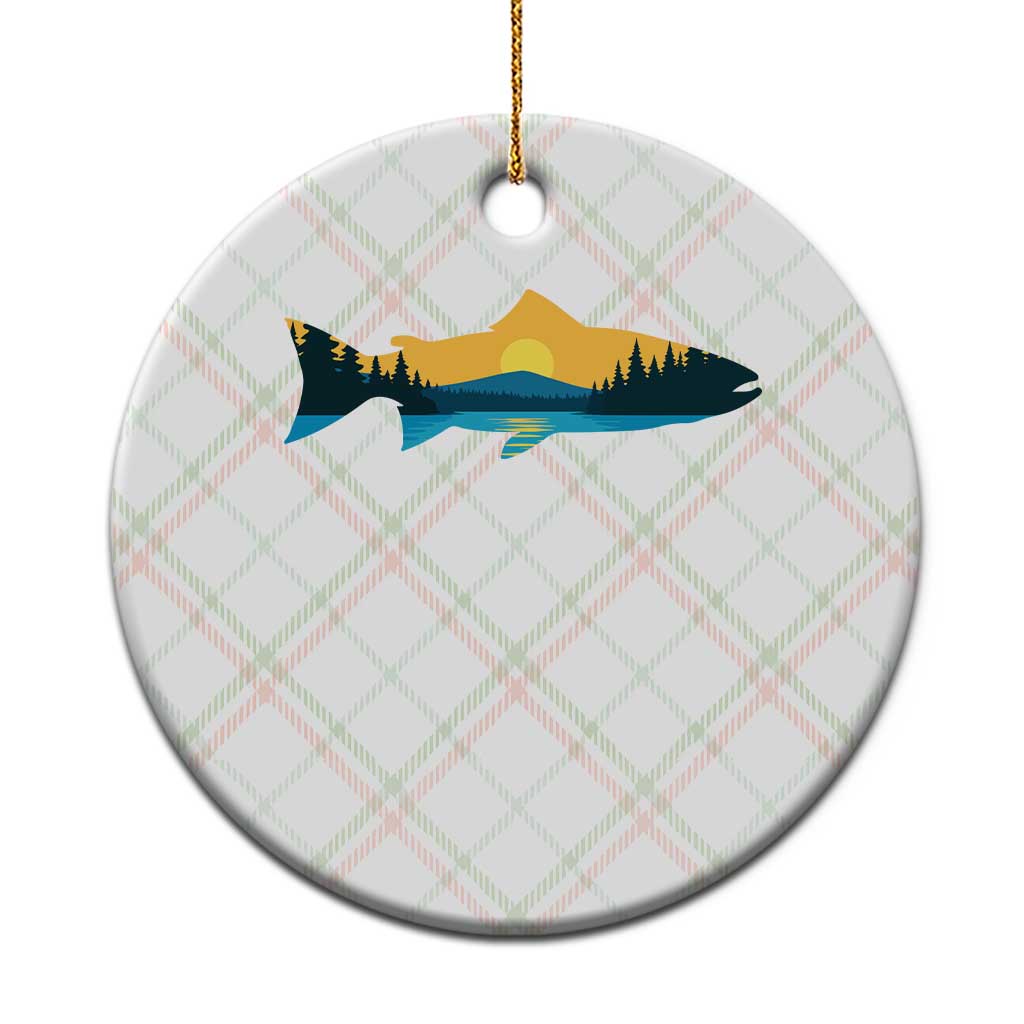 Trout Fly Fishing Outdoor Forest Mountain Nature Wildlife Fisherman Ceramic Ornament TS11 1pc Christmas Plaid Print Your Wear