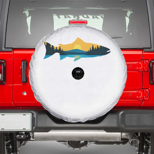 Trout Fly Fishing Outdoor Forest Mountain Nature Wildlife Fisherman Spare Tire Cover TS11 White Print Your Wear