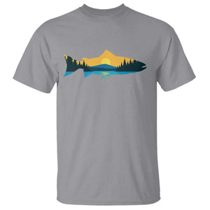 Trout Fly Fishing Outdoor Forest Mountain Nature Wildlife Fisherman T Shirt TS11 Sport Gray Print Your Wear