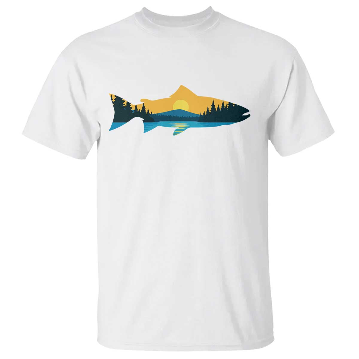 Trout Fly Fishing Outdoor Forest Mountain Nature Wildlife Fisherman T Shirt TS11 White Print Your Wear