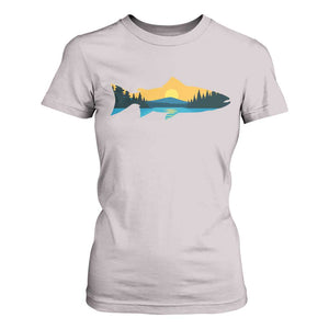 Trout Fly Fishing Outdoor Forest Mountain Nature Wildlife Fisherman T Shirt For Women TS11 Ice Gray Print Your Wear