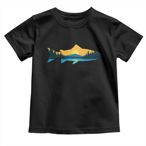 Trout Fly Fishing Outdoor Forest Mountain Nature Wildlife Fisherman Toddler T Shirt TS11 Black Print Your Wear