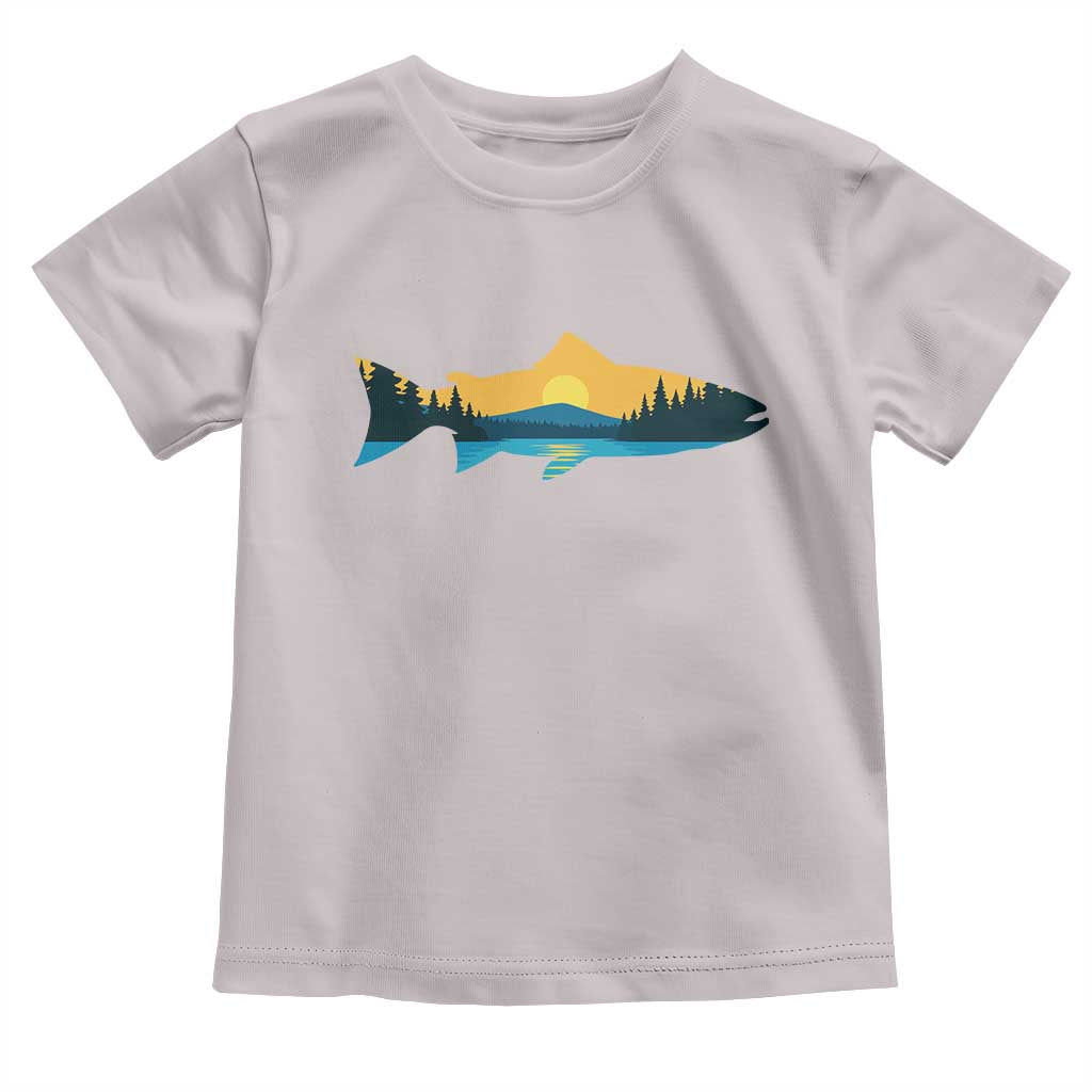 Trout Fly Fishing Outdoor Forest Mountain Nature Wildlife Fisherman Toddler T Shirt TS11 Ice Gray Print Your Wear