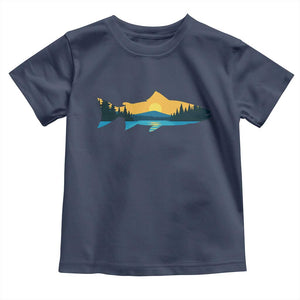 Trout Fly Fishing Outdoor Forest Mountain Nature Wildlife Fisherman Toddler T Shirt TS11 Navy Print Your Wear