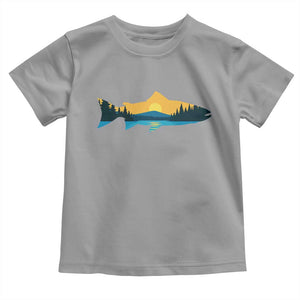 Trout Fly Fishing Outdoor Forest Mountain Nature Wildlife Fisherman Toddler T Shirt TS11 Sport Gray Print Your Wear