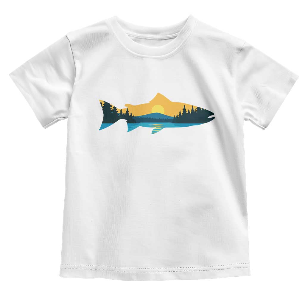 Trout Fly Fishing Outdoor Forest Mountain Nature Wildlife Fisherman Toddler T Shirt TS11 White Print Your Wear