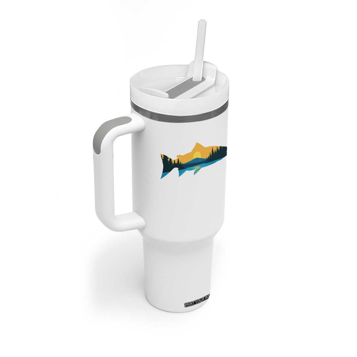 Trout Fly Fishing Outdoor Forest Mountain Nature Wildlife Fisherman Tumbler With Handle TS11 Print Your Wear