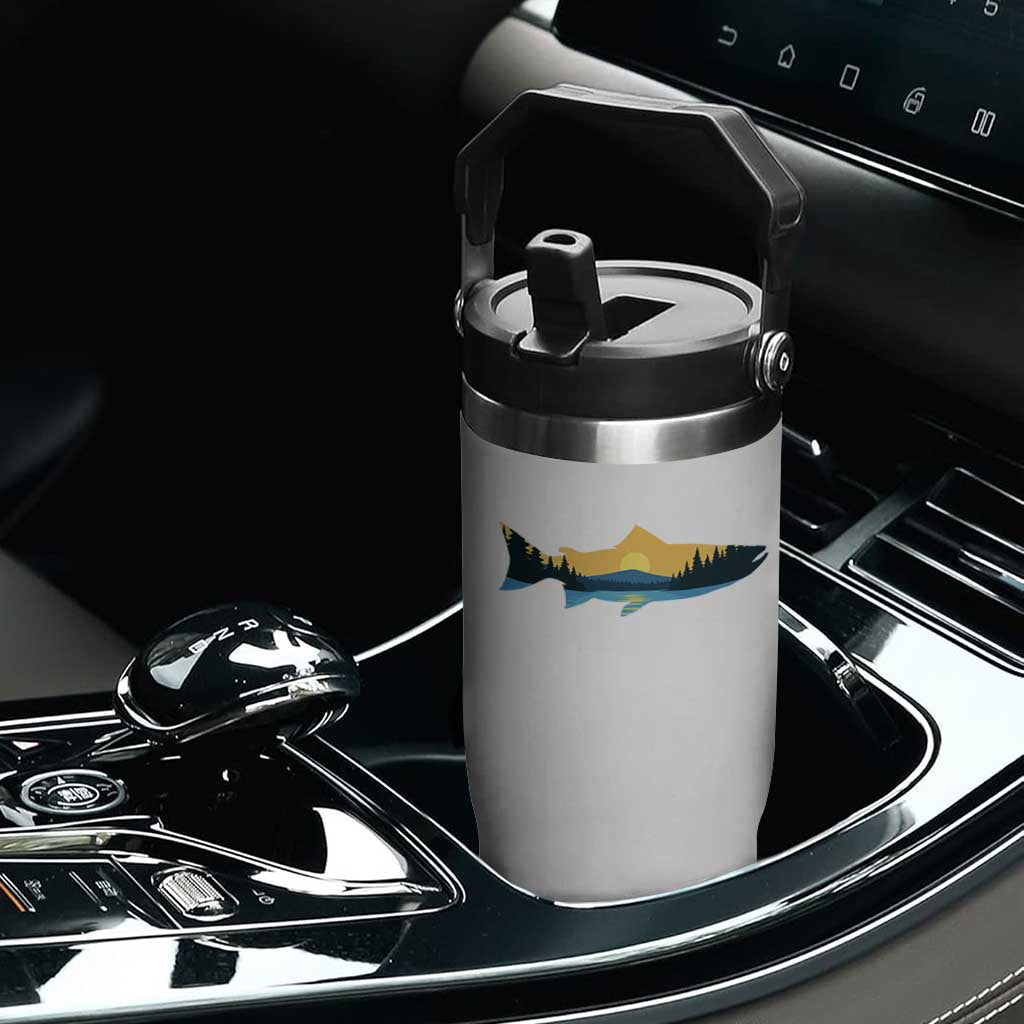 Trout Fly Fishing Outdoor Forest Mountain Nature Wildlife Fisherman Flip Straw Tumbler TS11 Print Your Wear