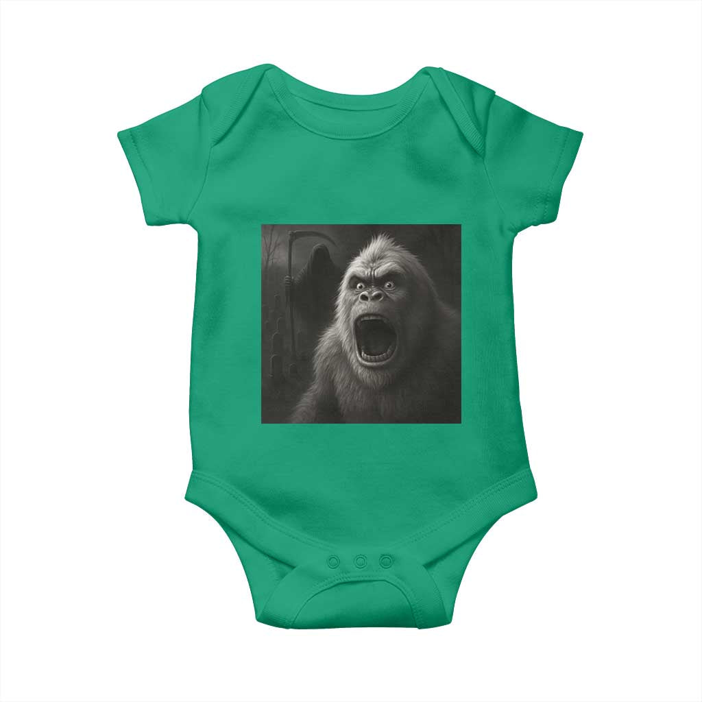Funny Bigfoot Sasquatch Halloween The Grim Reaper Baby Onesie TS11 Irish Green Print Your Wear
