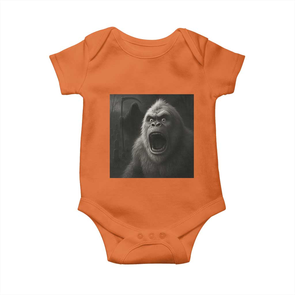 Funny Bigfoot Sasquatch Halloween The Grim Reaper Baby Onesie TS11 Orange Print Your Wear