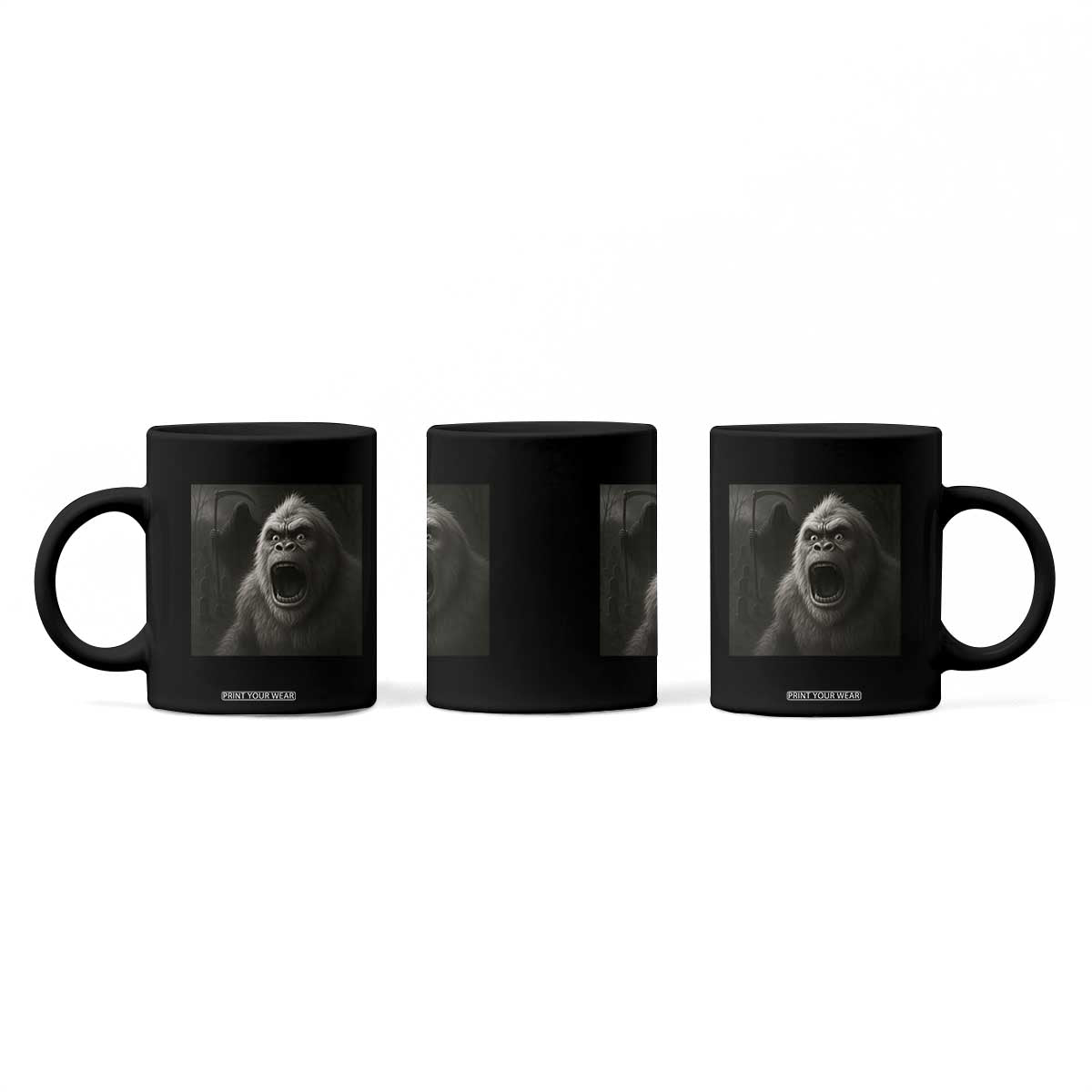 Funny Bigfoot Sasquatch Halloween The Grim Reaper Coffee Mug TS11 Print Your Wear