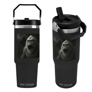 Funny Bigfoot Sasquatch Halloween The Grim Reaper Flip Straw Tumbler TS11 One Size: 30 oz Black Print Your Wear