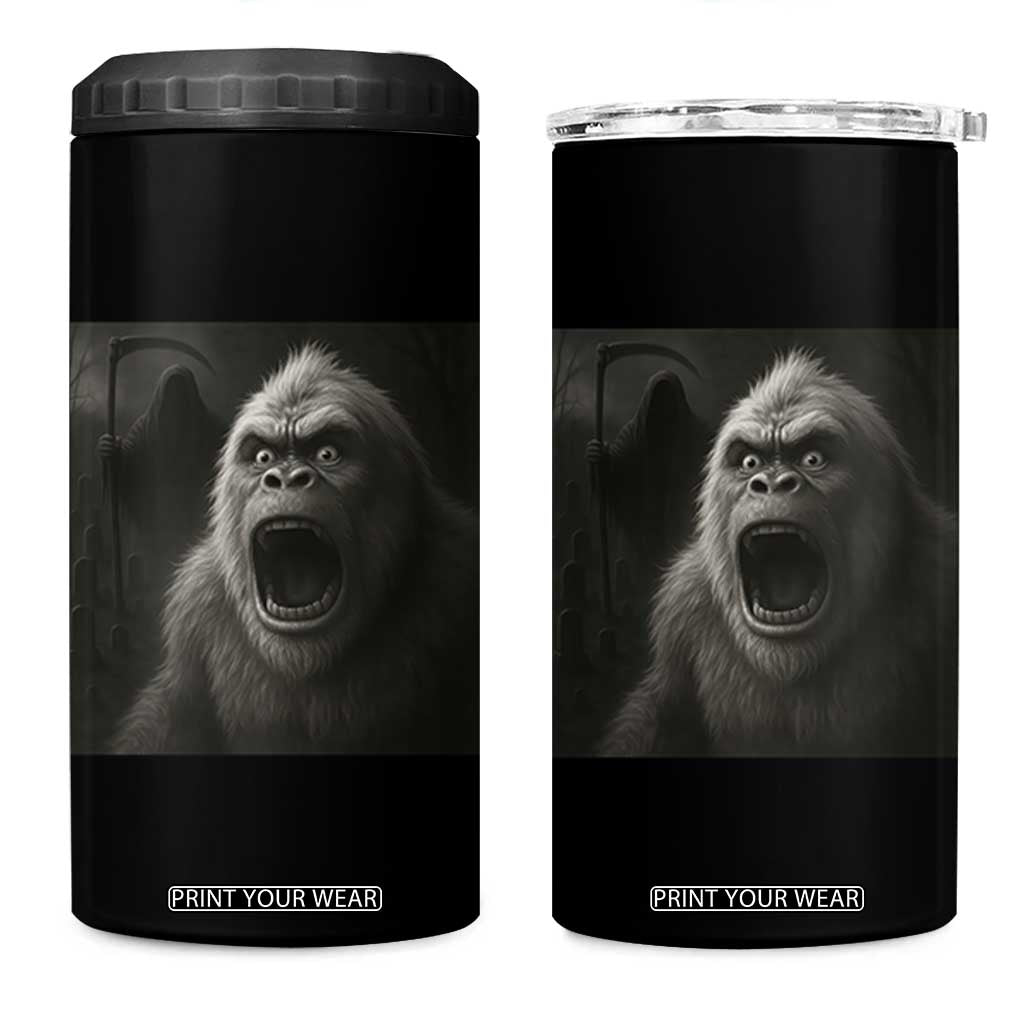 Funny Bigfoot Sasquatch Halloween The Grim Reaper 4 in 1 Can Cooler Tumbler TS11 One Size: 16 oz Black Print Your Wear