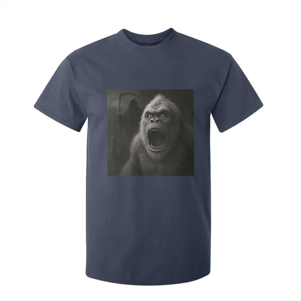 Funny Bigfoot Sasquatch Halloween The Grim Reaper T Shirt For Kid TS11 Navy Print Your Wear