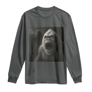 Funny Bigfoot Sasquatch Halloween The Grim Reaper Long Sleeve Shirt TS11 Dark Heather Print Your Wear