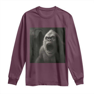 Funny Bigfoot Sasquatch Halloween The Grim Reaper Long Sleeve Shirt TS11 Maroon Print Your Wear
