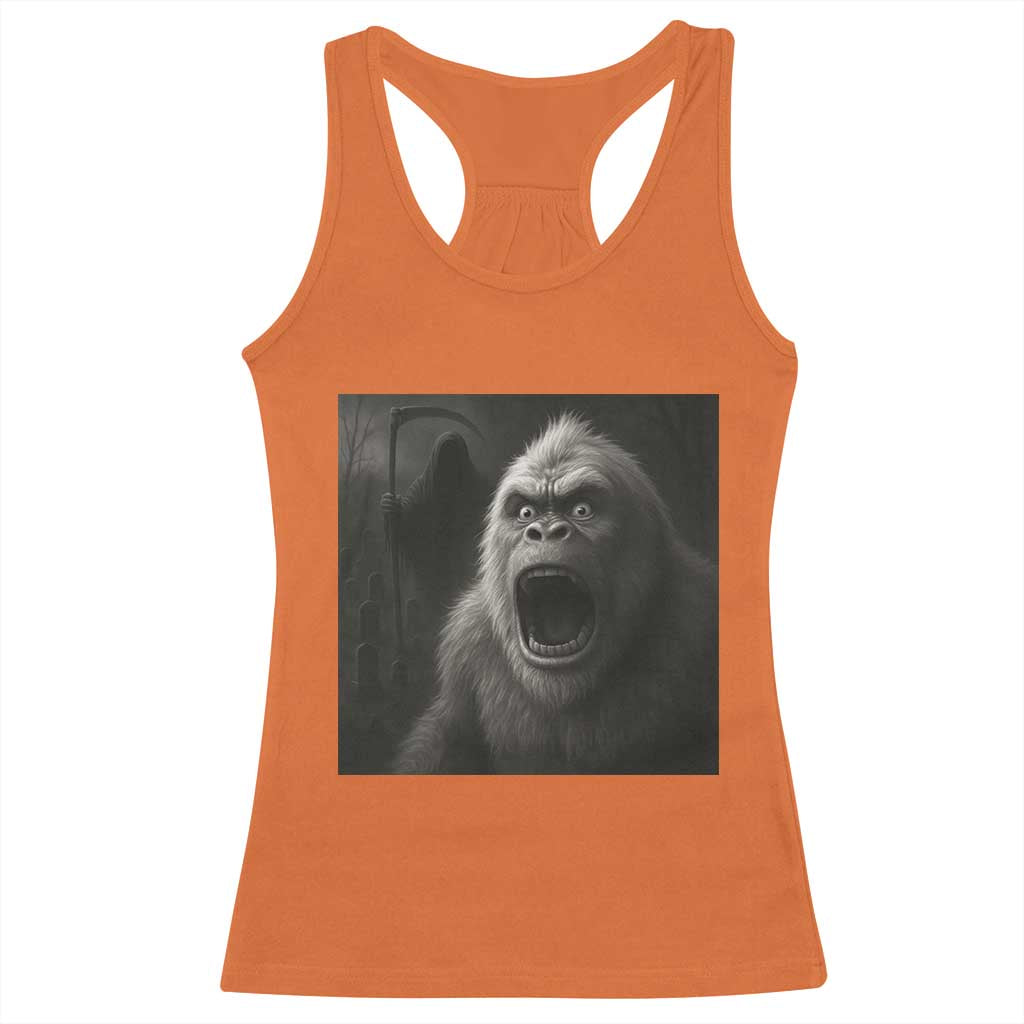 Funny Bigfoot Sasquatch Halloween The Grim Reaper Racerback Tank Top TS11 Orange Print Your Wear