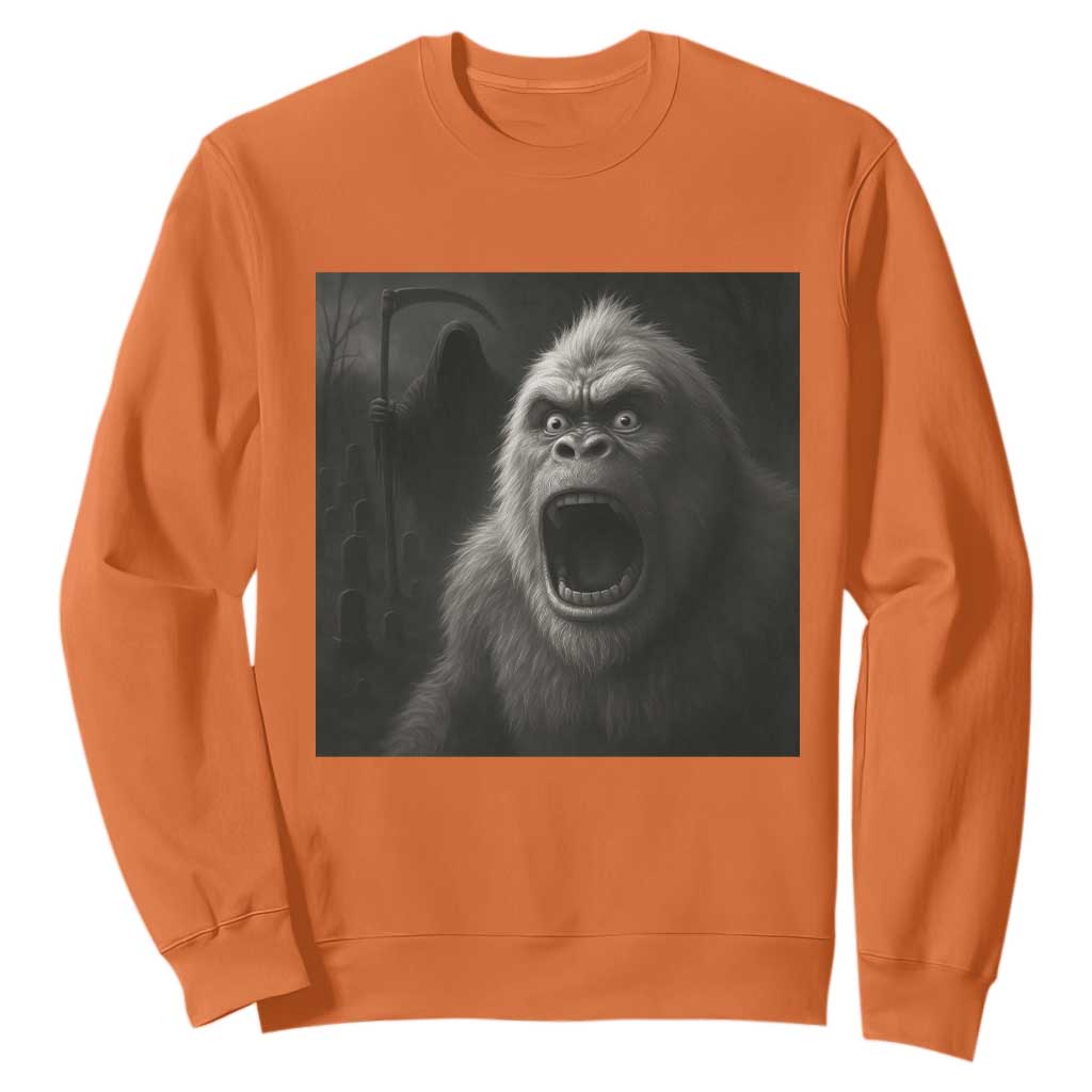 Funny Bigfoot Sasquatch Halloween The Grim Reaper Sweatshirt TS11 Orange Print Your Wear