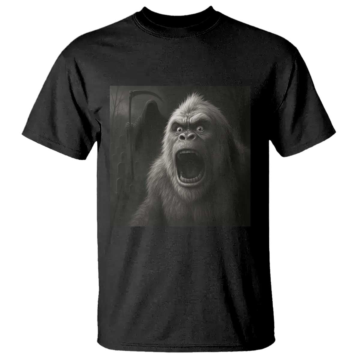 Funny Bigfoot Sasquatch Halloween The Grim Reaper T Shirt TS11 Black Print Your Wear