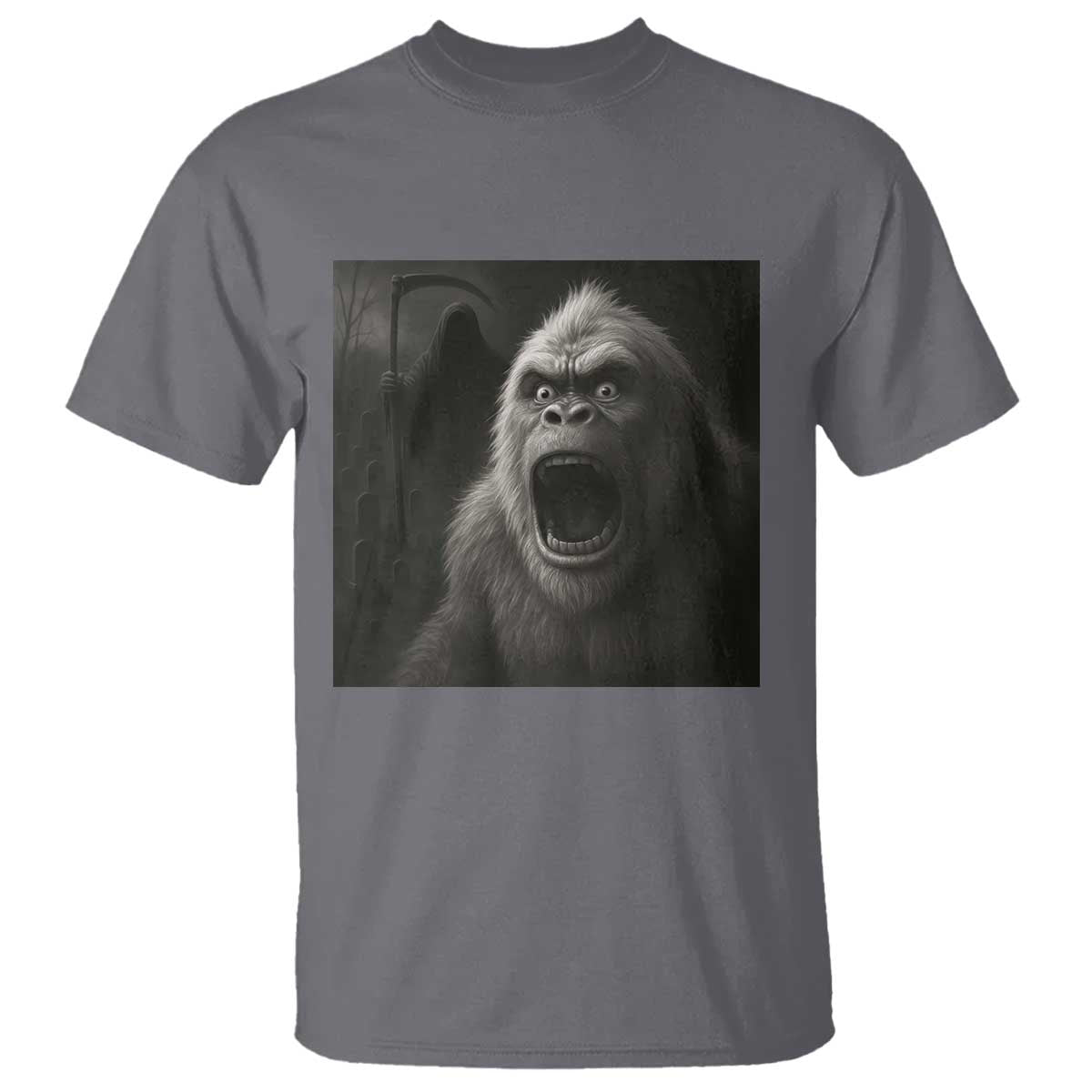 Funny Bigfoot Sasquatch Halloween The Grim Reaper T Shirt TS11 Charcoal Print Your Wear