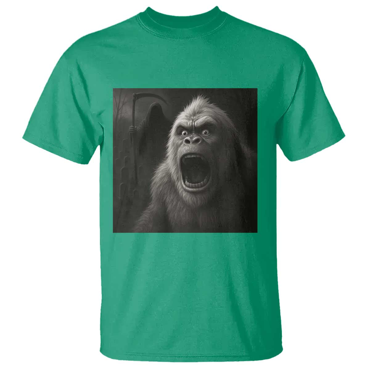 Funny Bigfoot Sasquatch Halloween The Grim Reaper T Shirt TS11 Irish Green Print Your Wear