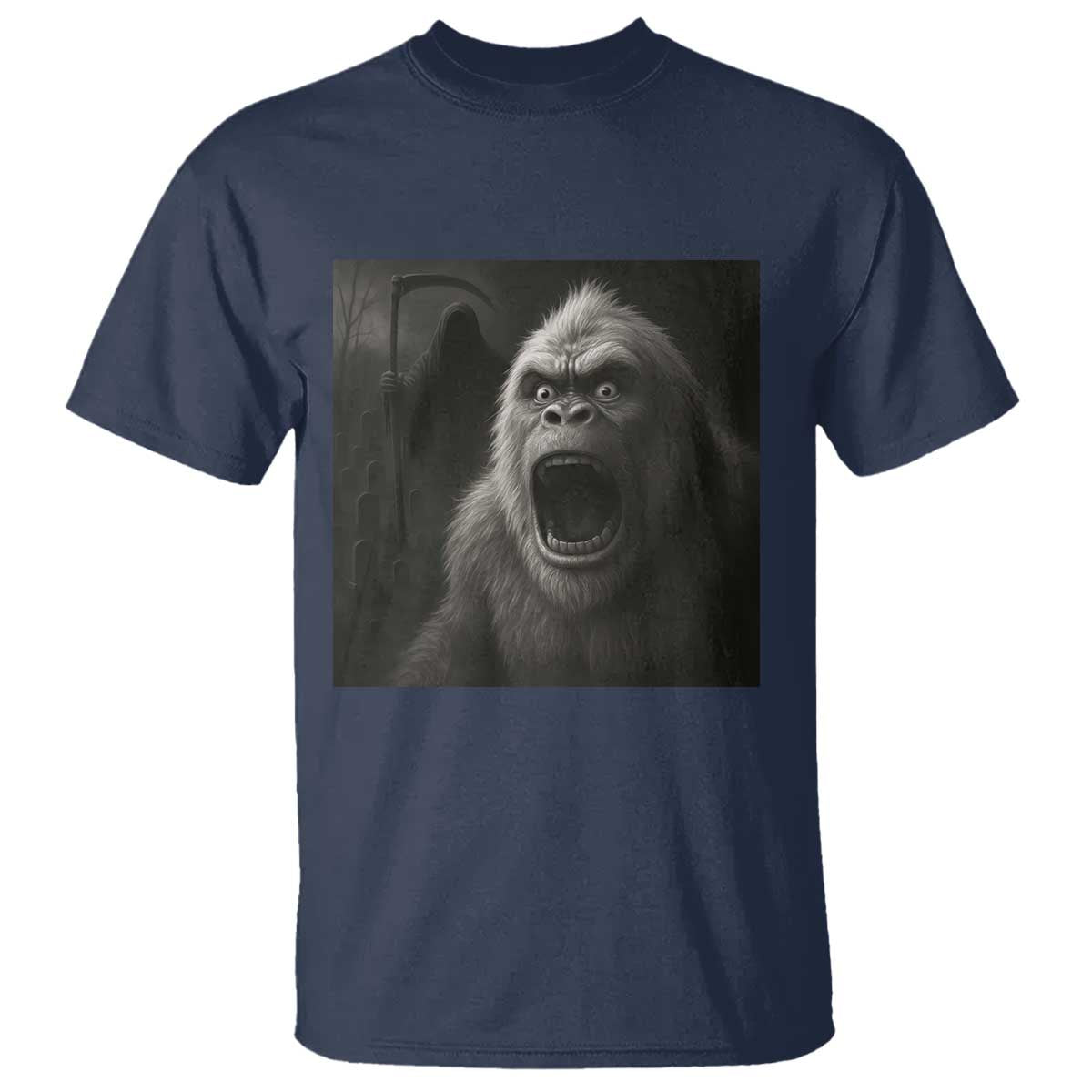 Funny Bigfoot Sasquatch Halloween The Grim Reaper T Shirt TS11 Navy Print Your Wear