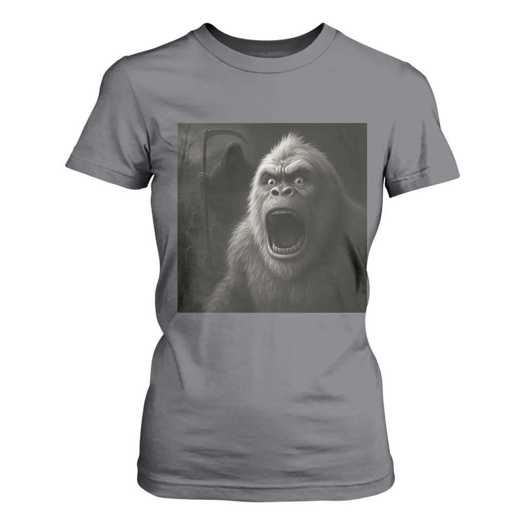 Funny Bigfoot Sasquatch Halloween The Grim Reaper T Shirt For Women TS11 Charcoal Print Your Wear