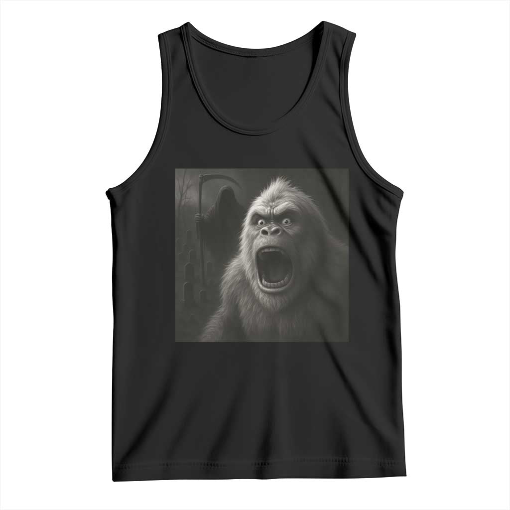 Funny Bigfoot Sasquatch Halloween The Grim Reaper Tank Top TS11 Black Print Your Wear