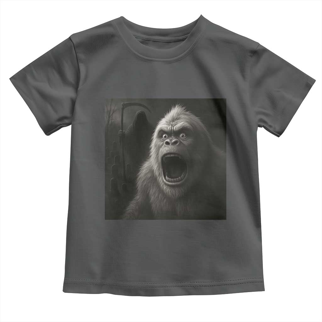 Funny Bigfoot Sasquatch Halloween The Grim Reaper Toddler T Shirt TS11 Dark Heather Print Your Wear